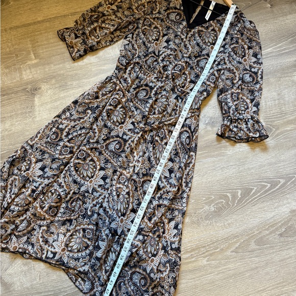 NY Collection Black and White Tiered Midi Dress- Size S - Picture 5 of 12